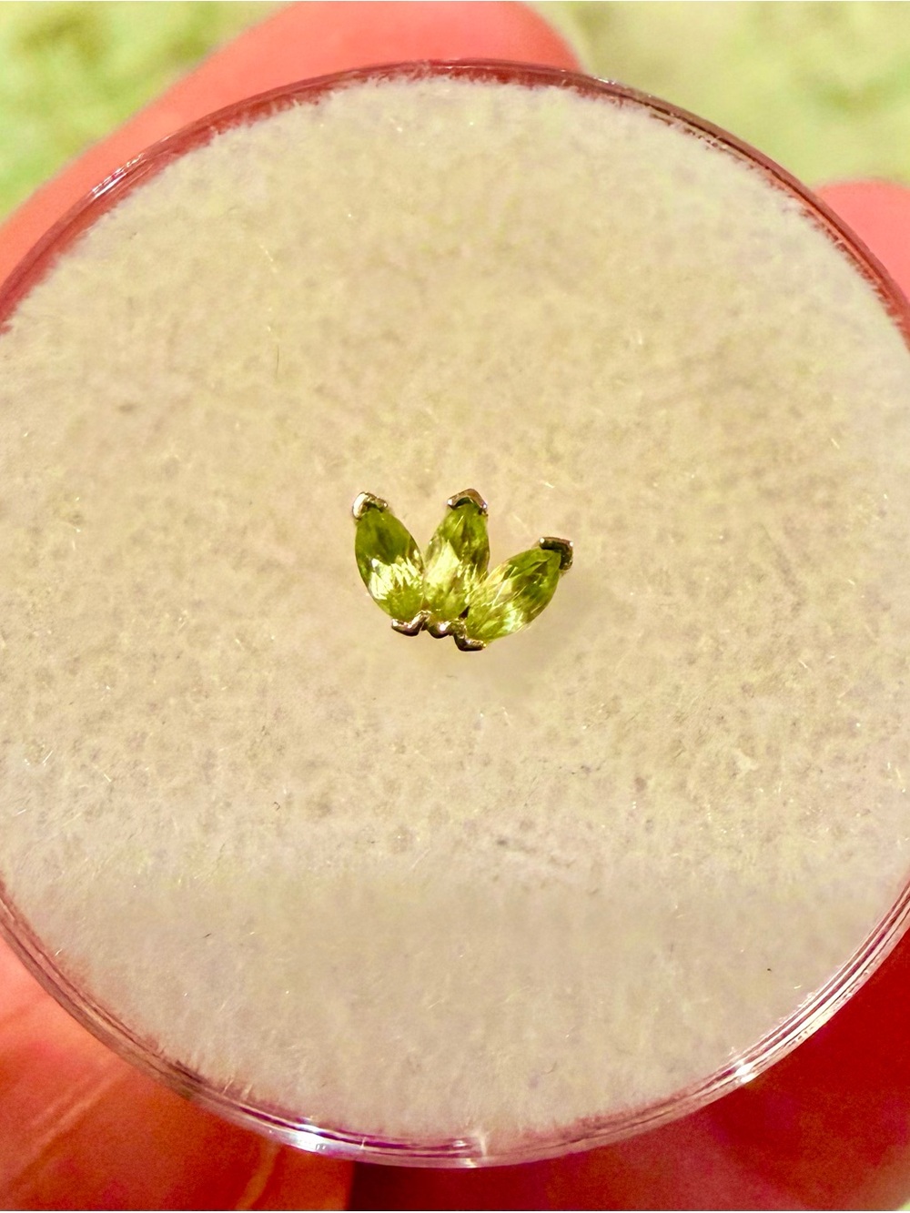 NWT BVLA Marquise Fan in 14k yellow gold and peridot (small size)